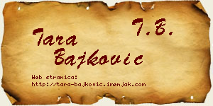 Tara Bajković vizit kartica
